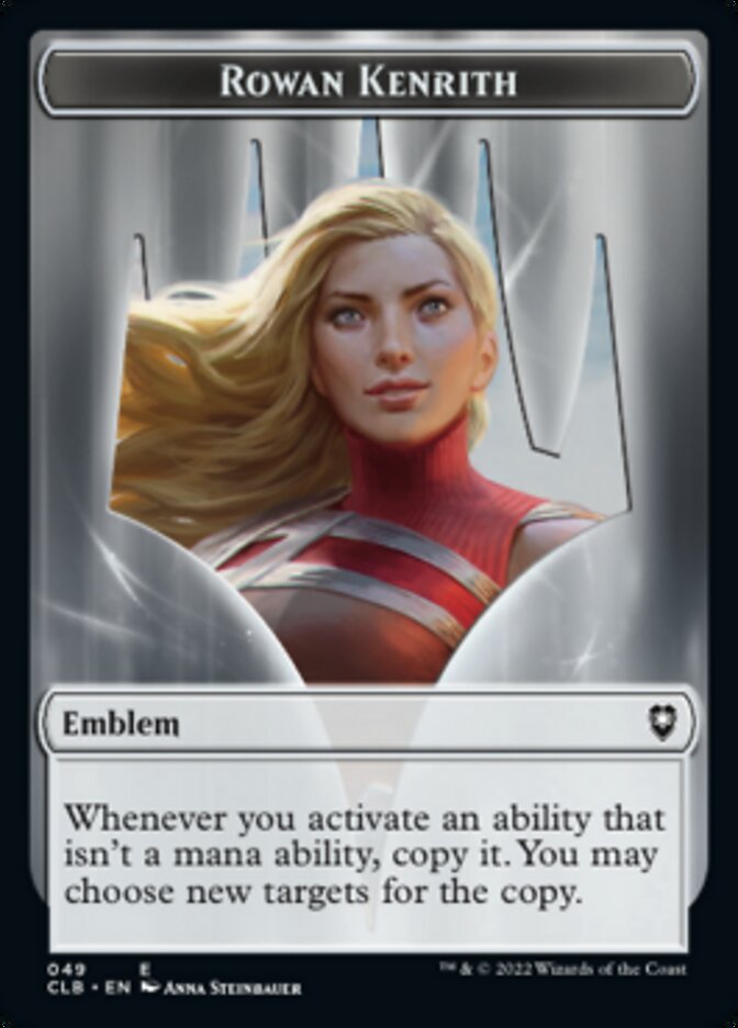 Emblème Rowan Kenrith // Copie du jeton double face [Commander Legends : Battle for Baldur's Gate Tokens] 