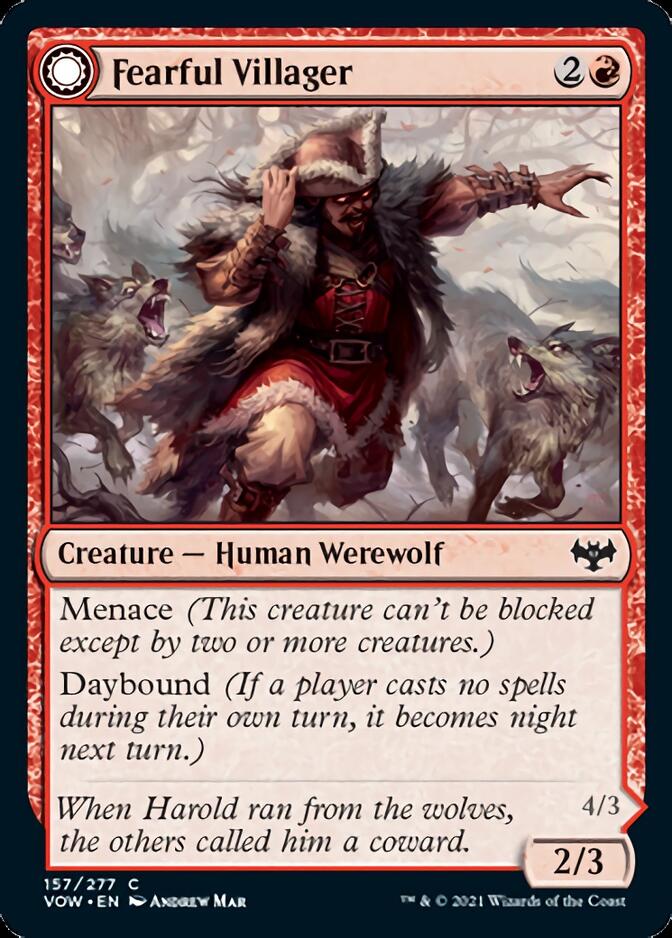 Fearful Villager (VOW-157) - Innistrad: Crimson Vow: (Double Faced Transform)