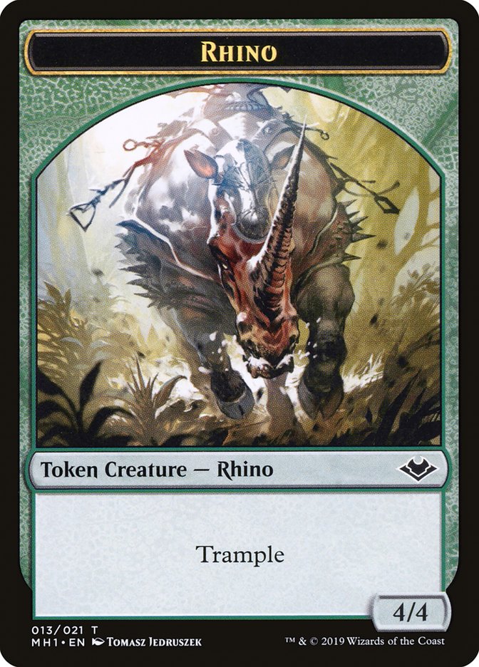 Oiseau (003) // Rhino (013) Jeton double face [Jetons Horizons modernes] 