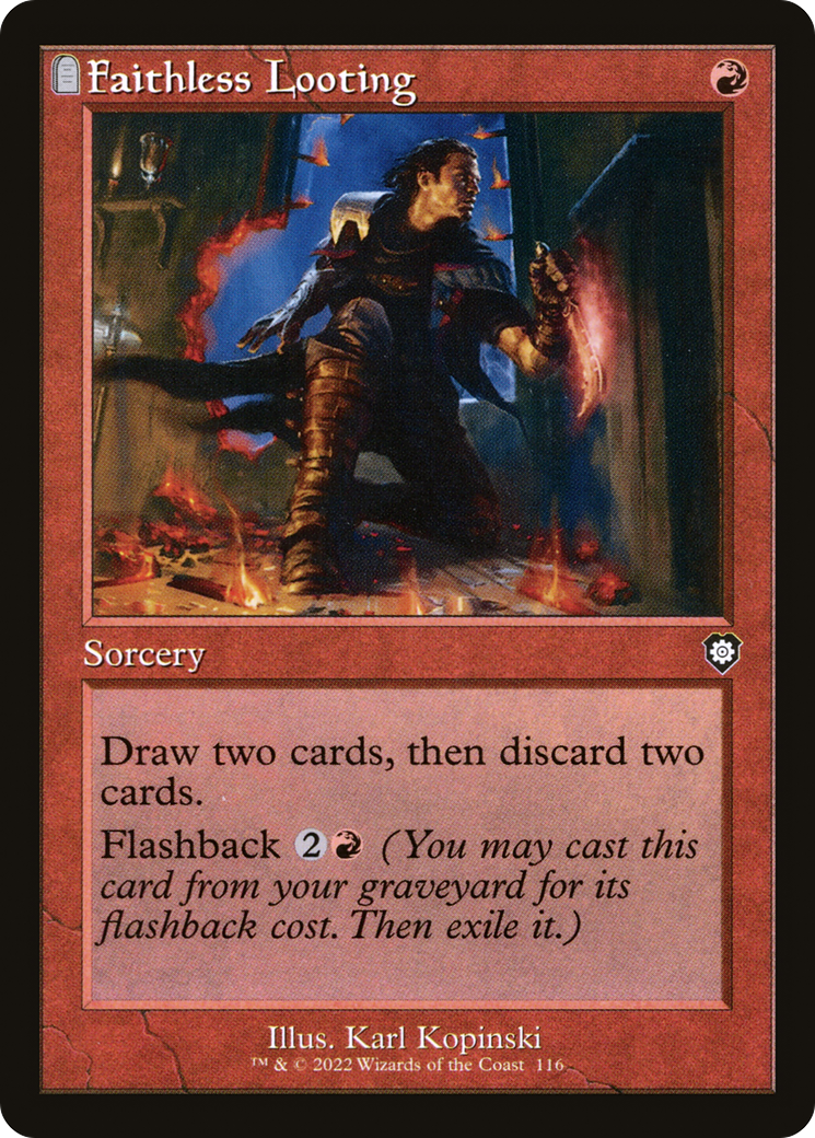 Faithless Looting (Retro Frame) (BRC-116) - The Brothers' War Commander: (tombstone)