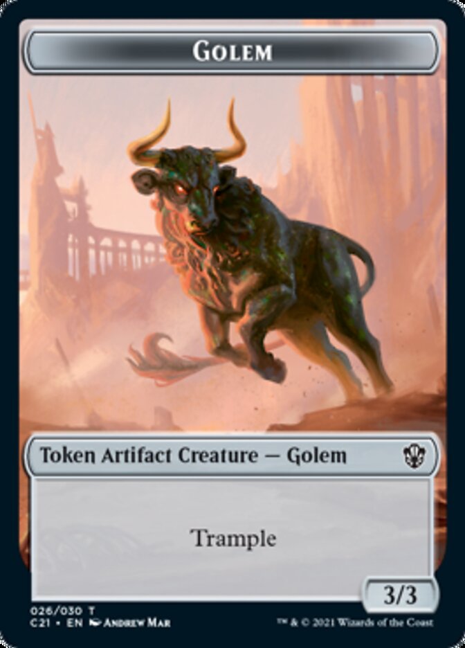 Golem (026) // Jeton double face Mécanoptère [Jetons Commander 2021] 