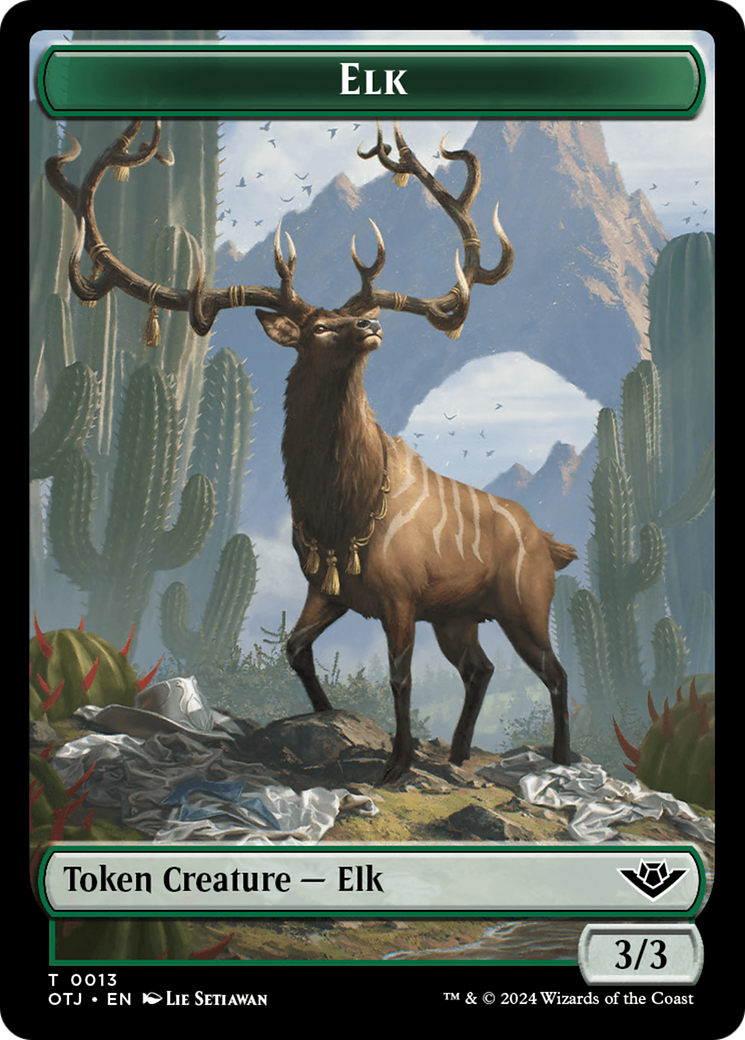 Mercenaire // Jeton double face Elk [Jetons Hors-la-loi de Thunder Junction] 