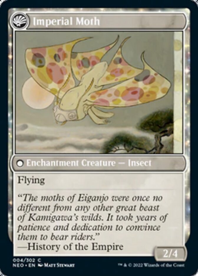 Befriending the Moths // Imperial Moth (NEO-004) - Kamigawa: Neon Dynasty: (fandfc, enchantment)