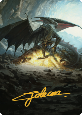 Carte d'art du dragon de cuivre antique (04) (signature estampillée or) [Commander Legends : Battle for Baldur's Gate Art Series] 
