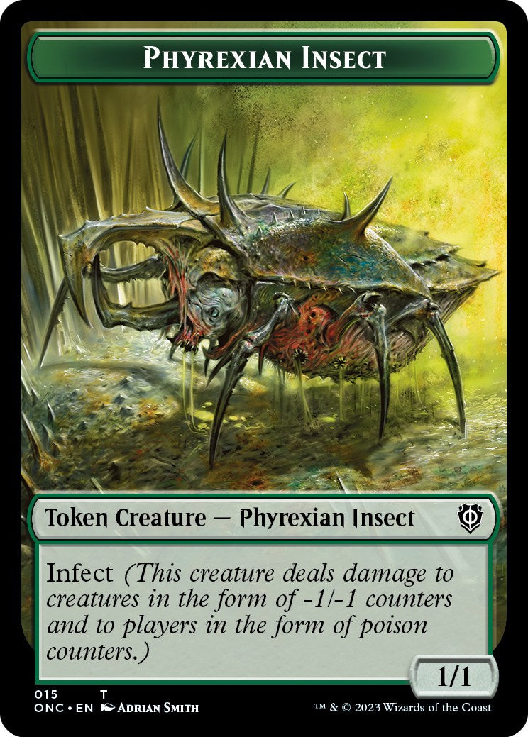 Acarien Phyrexian // Jeton double face d'insecte phyrexia [Phyrexia : Tous seront un jeton de commandant] 
