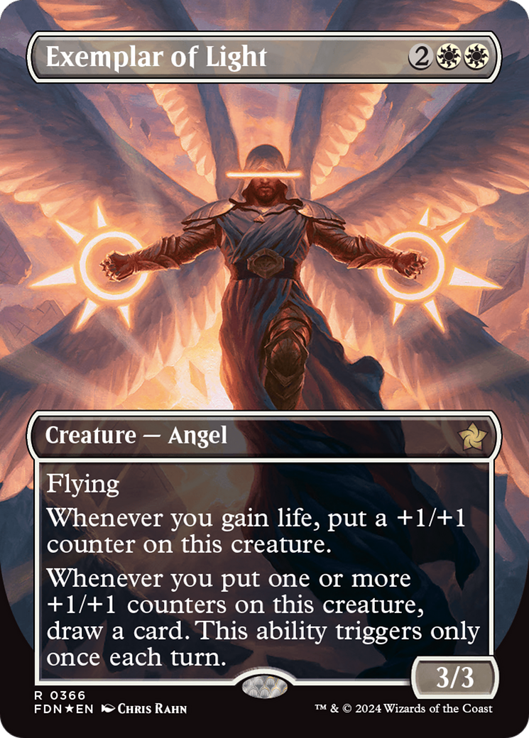 Exemplar of Light (Borderless) (Mana Foil) (FDN-366) - Foundations (Borderless) Foil