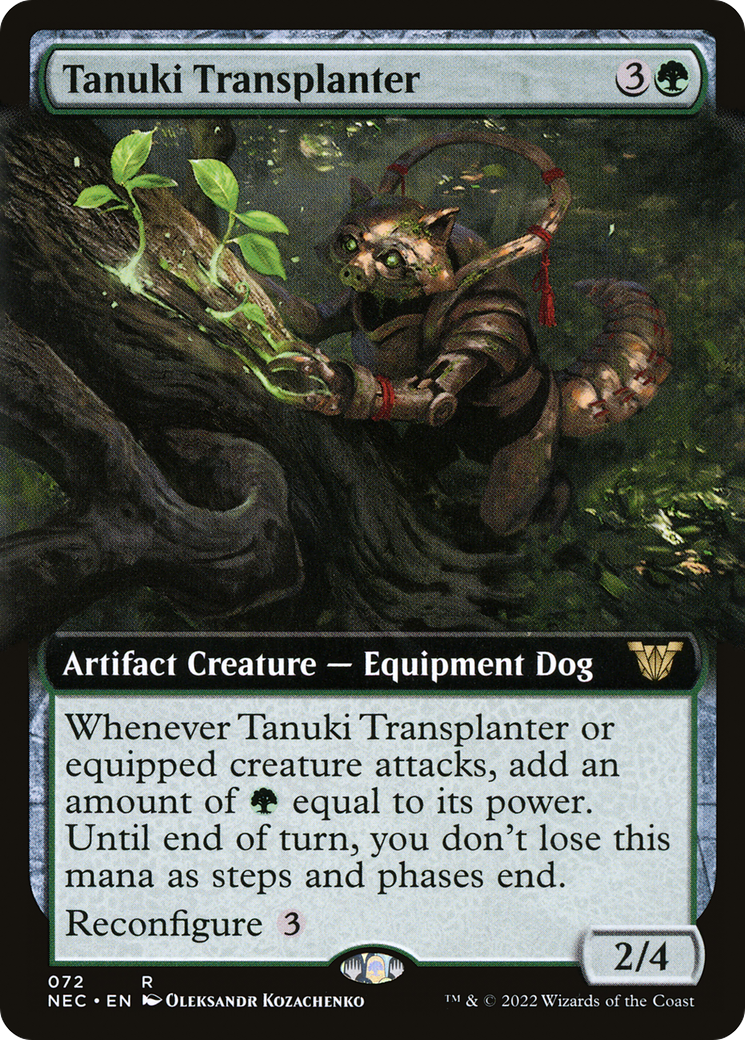 Transplanteur Tanuki (Art étendu) [Kamigawa: Neon Dynasty Commander] 