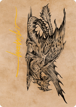 Carte d'art dragon en laiton antique (49) (signature estampillée or) [Commander Legends : Battle for Baldur's Gate Art Series] 