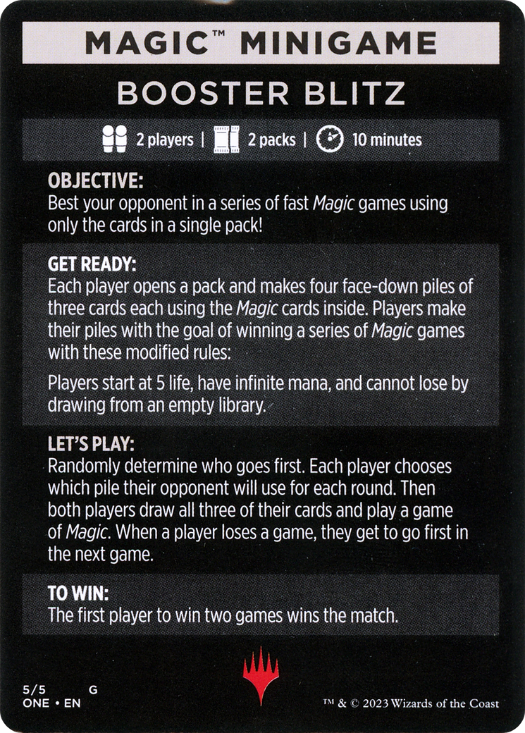 Booster Blitz (mini-jeu magique) [Phyrexia : tout sera un mini-jeu] 