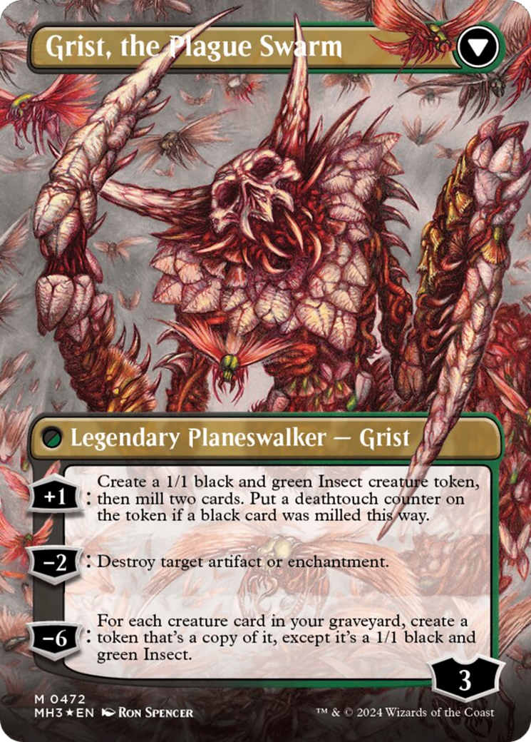 Grist, larve vorace // Grist, l'essaim de peste (sans bordure) (feuille texturée) [Modern Horizons 3] 