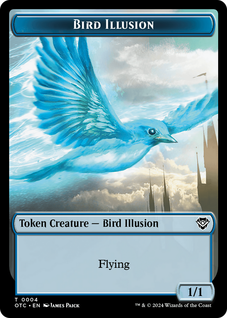 Illusion d'oiseau // Élémentaire (0014) Jeton double face [Jetons de commandant des hors-la-loi de Thunder Junction] 