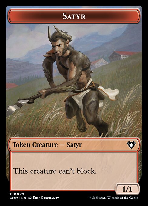 Indice // Jeton double face Satyre [Jetons Commander Masters] 