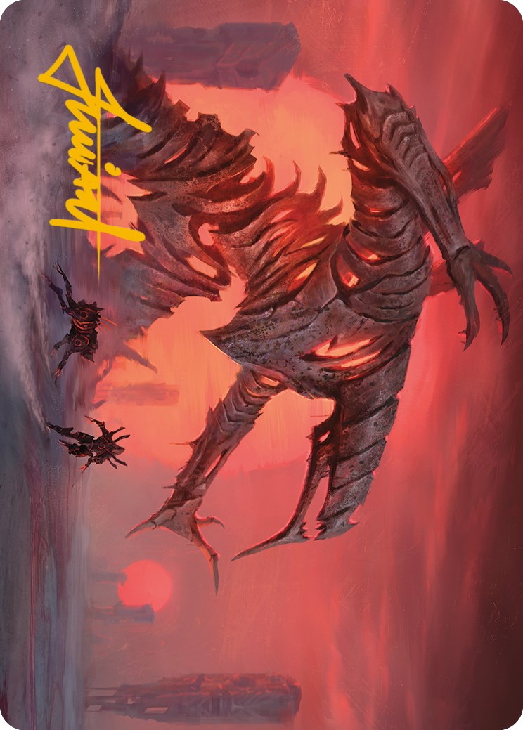Carte d'art Zenith de Red Sun (signature estampillée or) [Phyrexia : All Will Be One Art Series] 