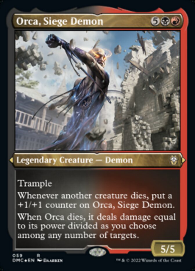 Orca, démon de siège (feuille gravée) [Dominaria United Commander] 