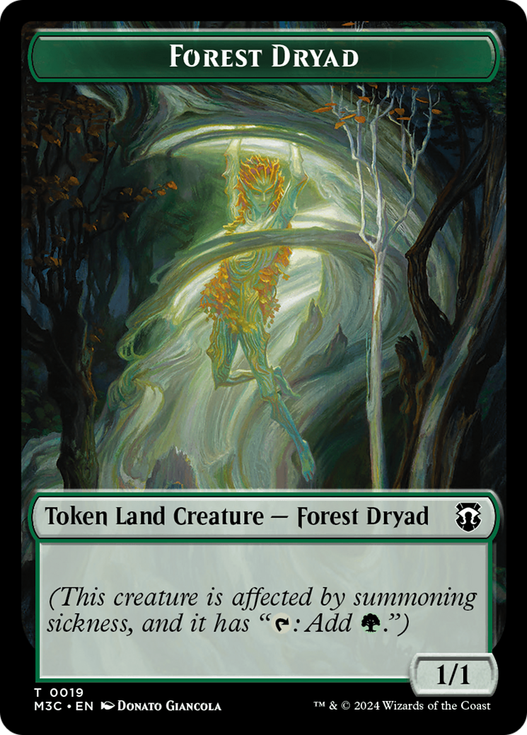 Forest Dryad // Jeton double face emblème Vivien Reid [Modern Horizons 3 Commander Tokens] 