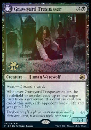 Graveyard Trespasser (PRE-104) - Innistrad: Midnight Hunt Promos: (Double Faced Transform) Foil