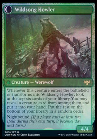Howlpack Piper // Wildsong Howler (PRE-205S) - Innistrad: Crimson Vow Promos: (Double Faced Transform) Foil