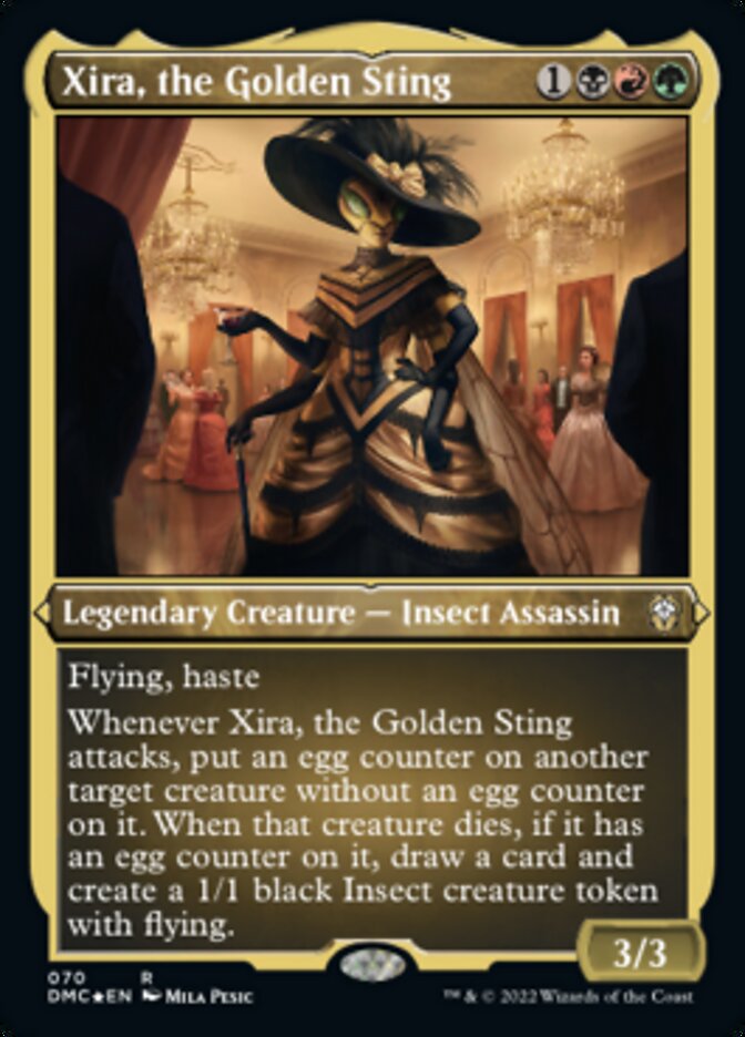 Xira, la piqûre d'or (feuille gravée) [Dominaria United Commander] 