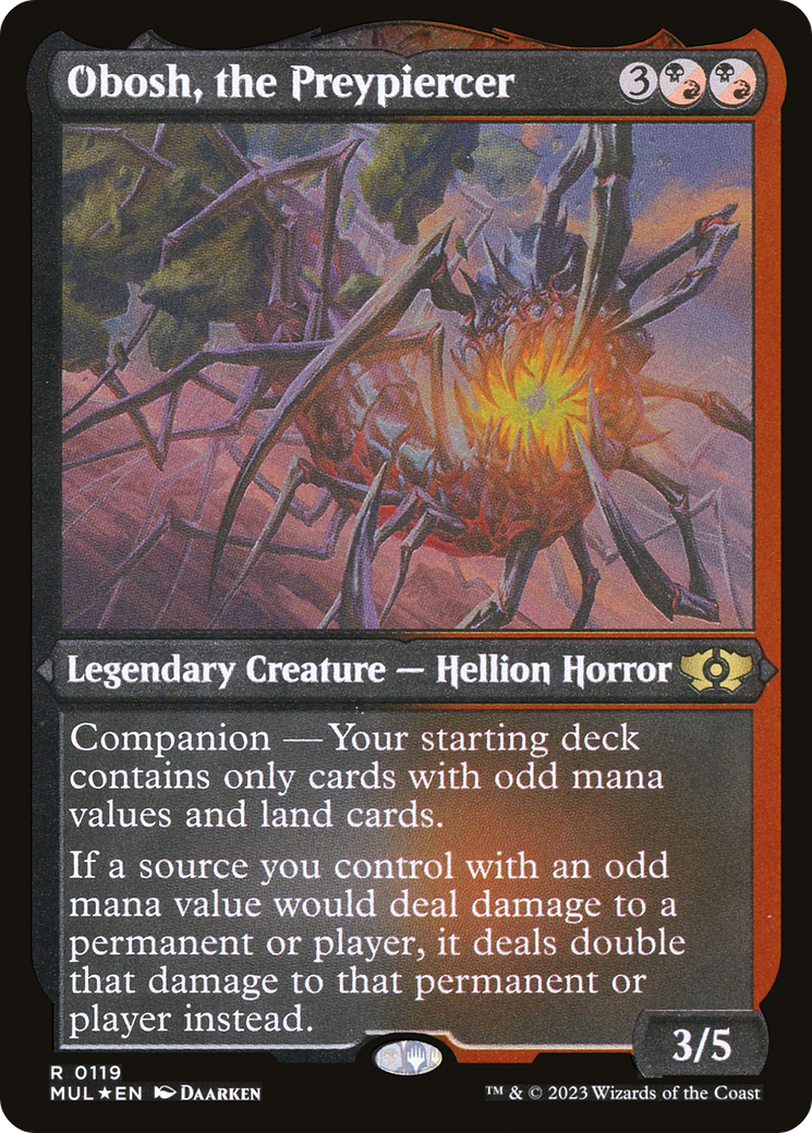 Obosh, le Preypiercer (Foil Etched) [Légendes Multivers] 