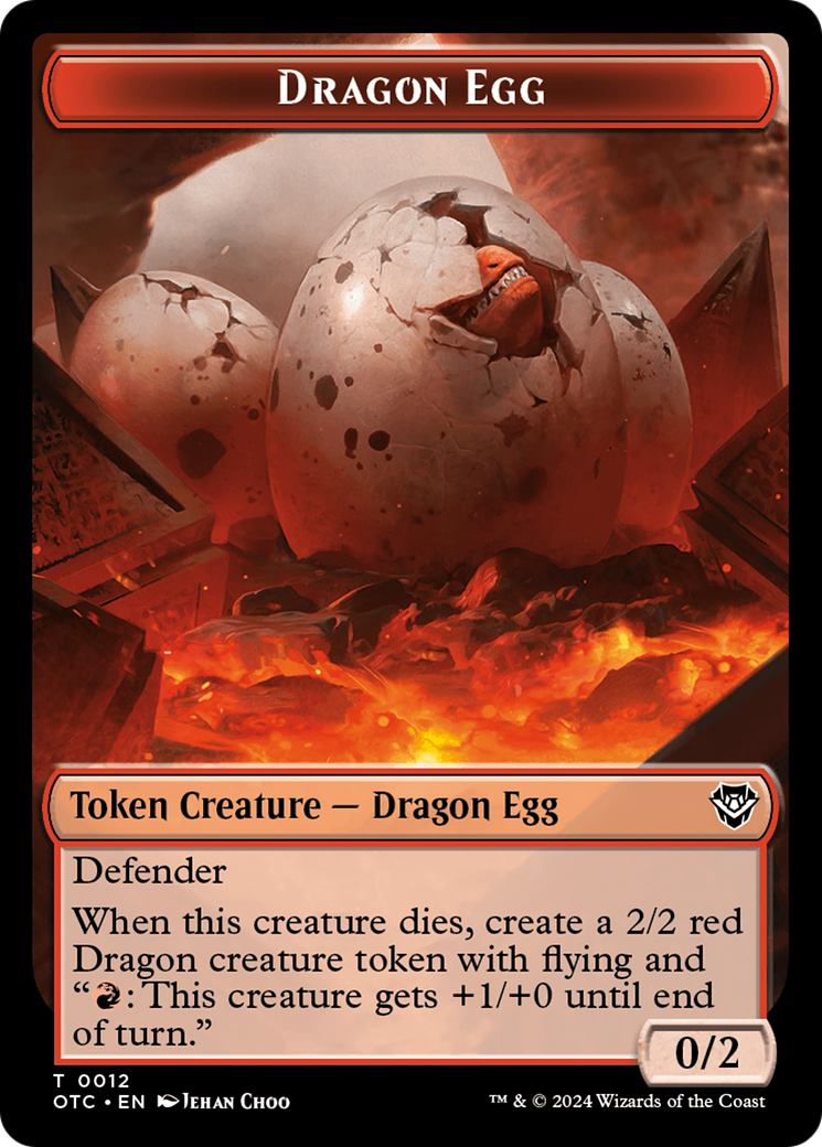 Oeuf de dragon // Jeton double face dragon [Jetons de commandant des hors-la-loi de Thunder Junction] 