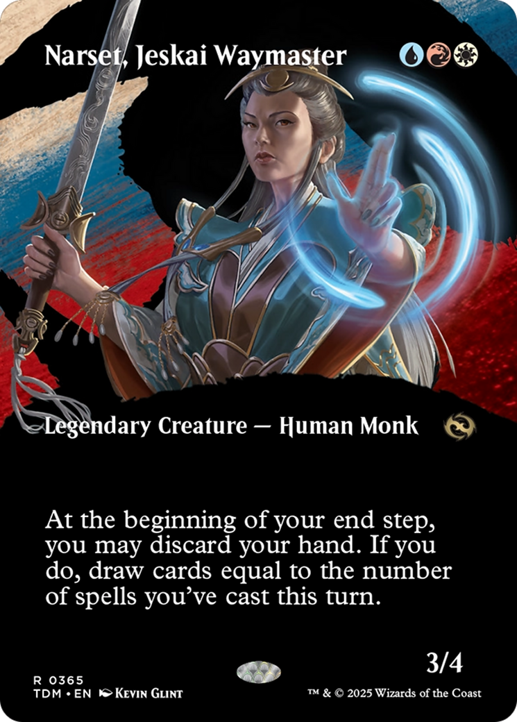 Narset, Jeskai Waymaster (Borderless) (TDM-365) - Tarkir: Dragonstorm: (Showcase) (Borderless)