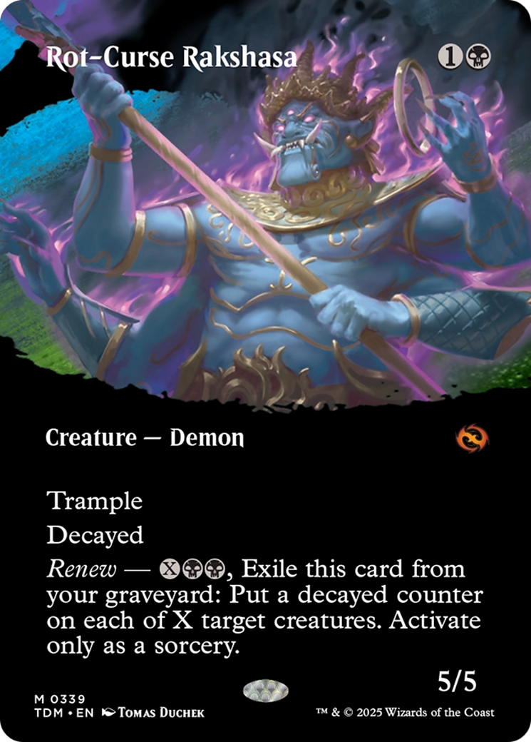 Rot-Curse Rakshasa (Borderless) (TDM-339) - Tarkir: Dragonstorm: (Showcase) (Borderless) Foil