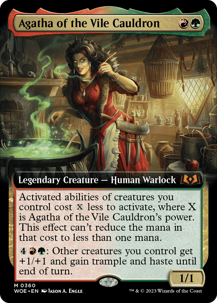 Agatha of the Vile Cauldron (WOE-360) - Wilds of Eldraine: (Extended Art)