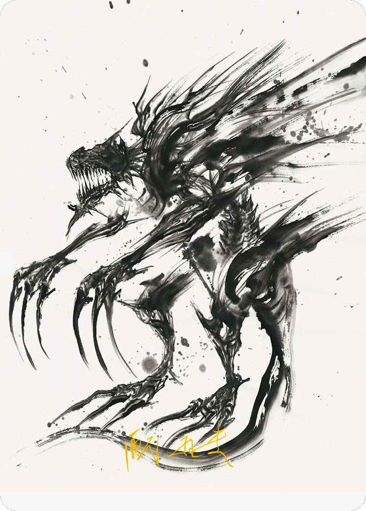 Carte d'art oblitérante phyrexiane (signature estampillée or) [Phyrexia : All Will Be One Art Series] 