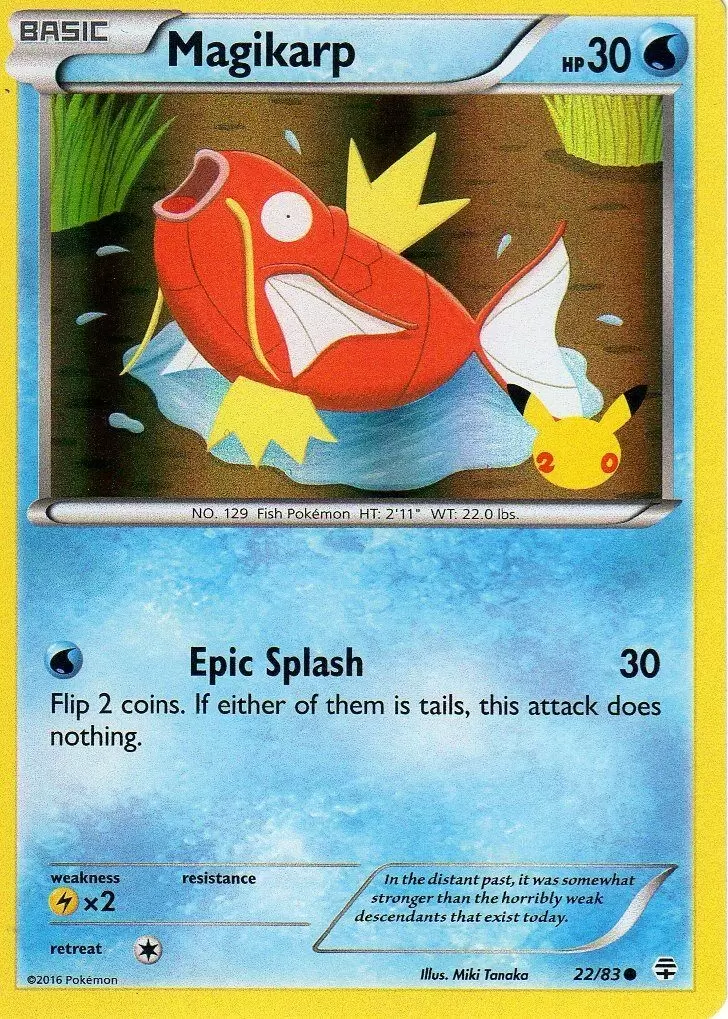 Magikarpe (22/83) (Timbre 20e anniversaire) [XY : Générations] 
