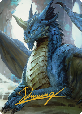 Carte d'art Young Blue Dragon (signature estampillée or) [Commander Legends : Battle for Baldur's Gate Art Series] 