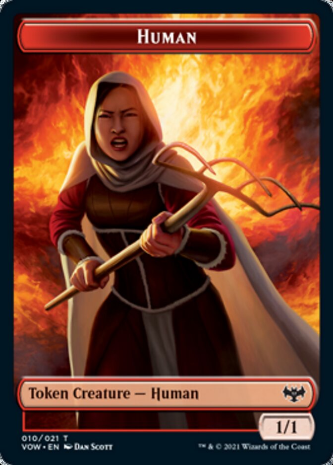Humain (001) // Humain (010) Jeton double face [Innistrad : Jetons de vœu cramoisi] 