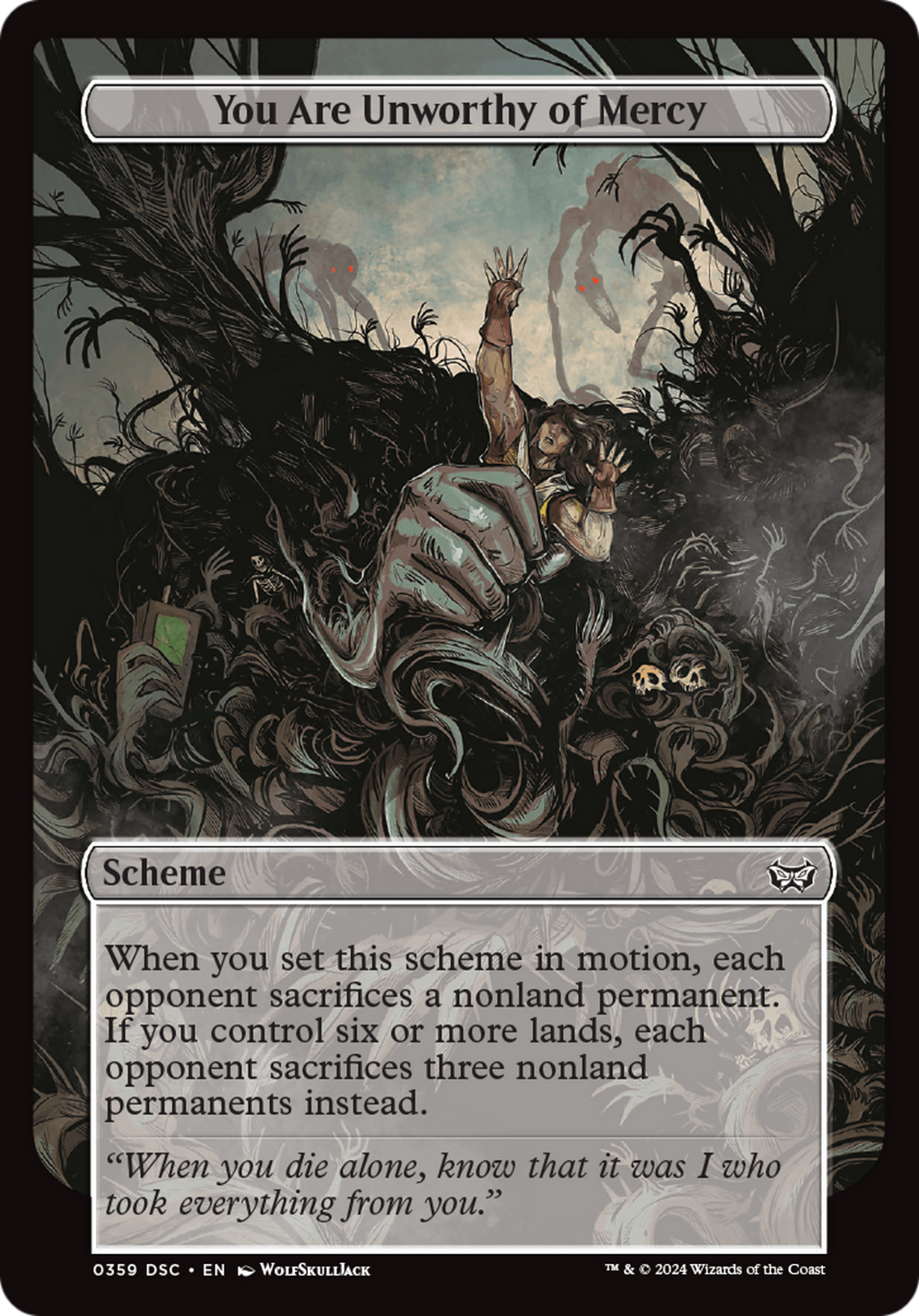 You Are Unworthy of Mercy (Full Art) (A:DSC-359) - Duskmourn: House of Horror Commander