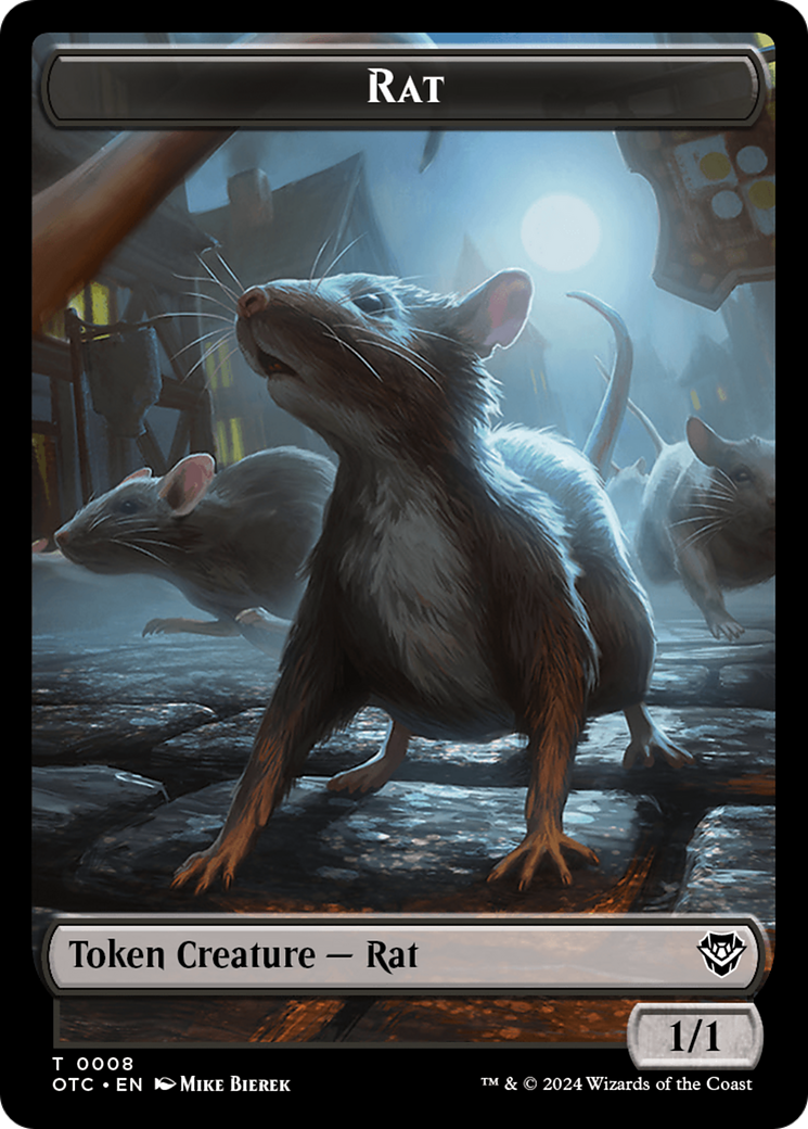 Rat // Jeton de sang double face [Jetons de commandant des hors-la-loi de Thunder Junction] 