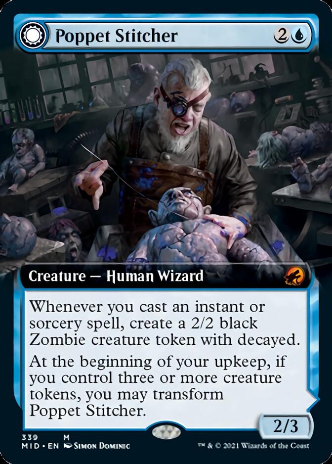 Poppet Stitcher // Poppet Factory (MID-339) - Innistrad: Midnight Hunt: (Extended Art, Double Faced Transform)