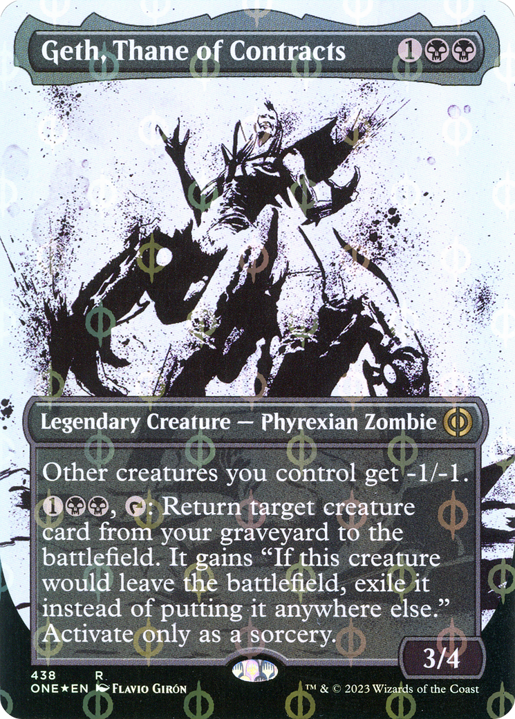Geth, Thane des Contrats (Feuille Ichor Step-and-Compleat sans bordure) [Phyrexia : Tous seront un] 