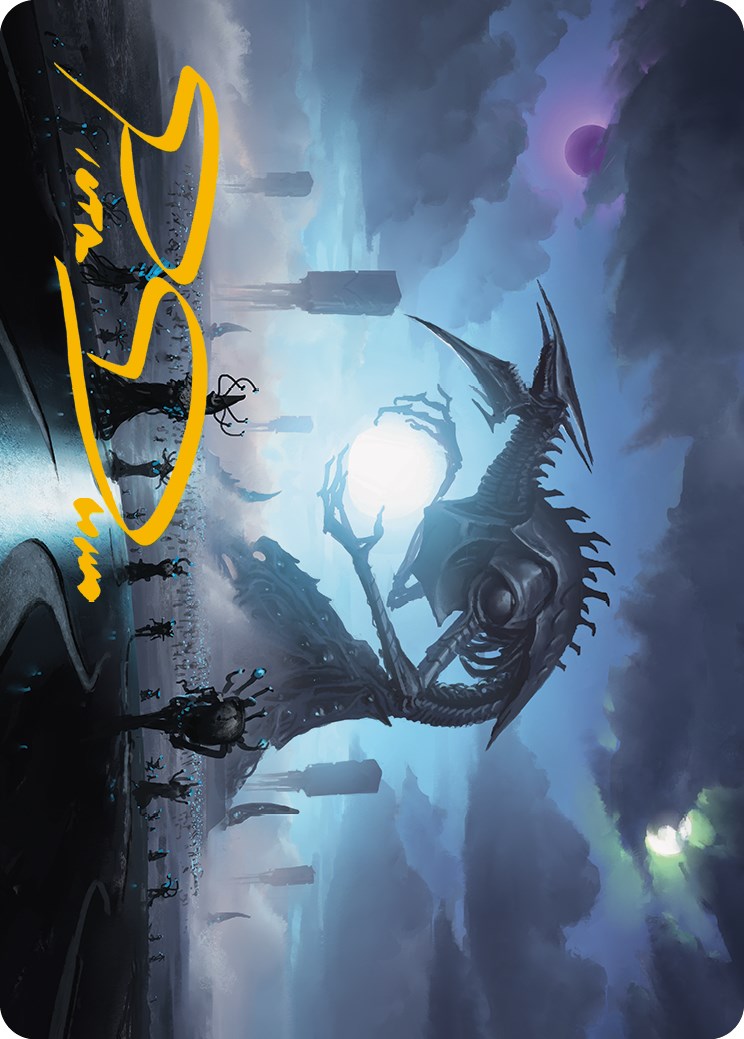 Carte d'art Zenith de Blue Sun (signature estampillée or) [Phyrexia : All Will Be One Art Series] 