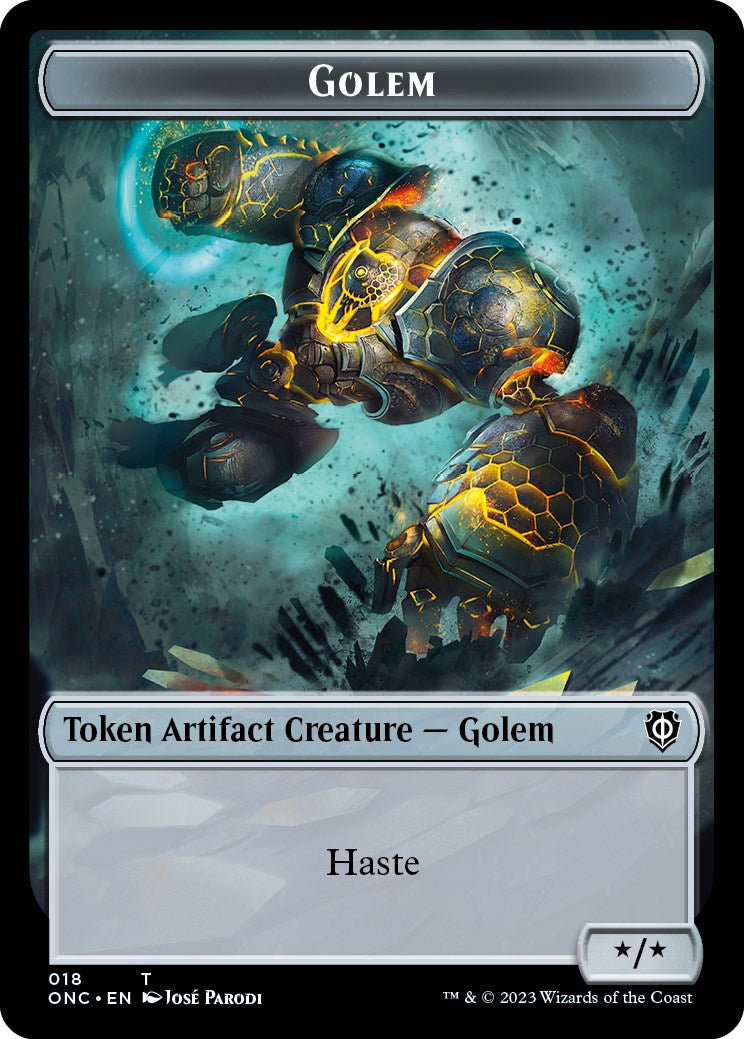 Le monarque // Jeton double face Golem [Phyrexia : Tous seront des jetons de commandant unique] 