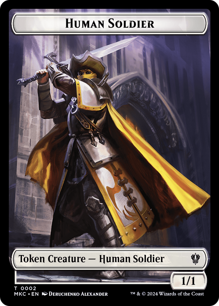 Bénédiction de la ville // Jeton double face de soldat humain [Meurtres à Karlov Manor Commander Tokens] 