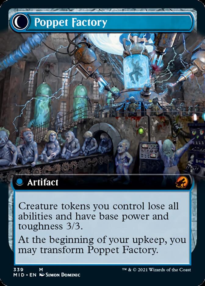 Poppet Stitcher // Poppet Factory (MID-339) - Innistrad: Midnight Hunt: (Extended Art, Double Faced Transform)