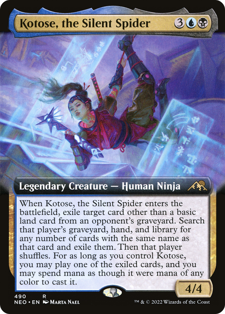 Kotose, l'araignée silencieuse (art étendu) [Kamigawa : Neon Dynasty] 