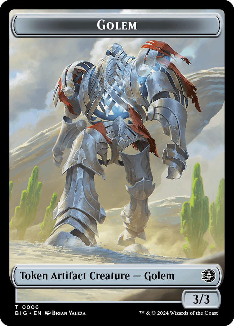 Mercenaire // Jeton double face Golem [Jetons Hors-la-loi de Thunder Junction] 
