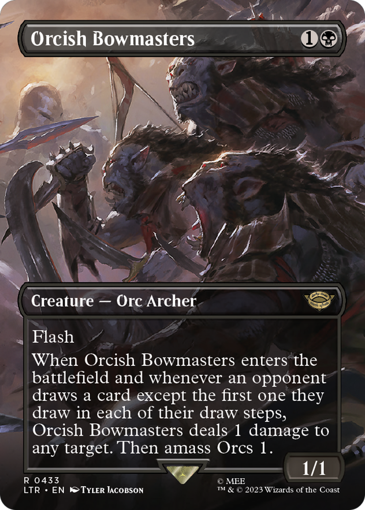 Orcish Bowmasters (Borderless Alternate Art) [Le Seigneur des Anneaux : Contes de la Terre du Milieu] 