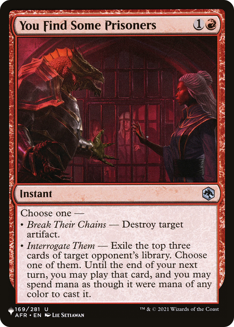 You Find Some Prisoners (LIST-169/281) - The List