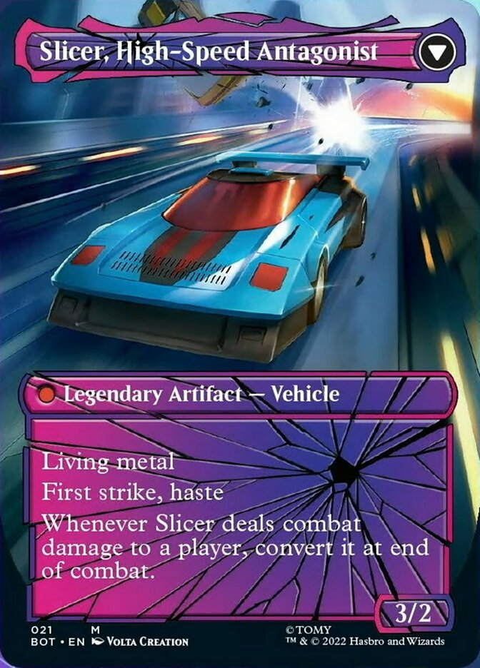 Slicer, Hired Muscle (Shattered Glass) (BOT-021) - Transformers: (shatteredglass, convertdfc) (Borderless)