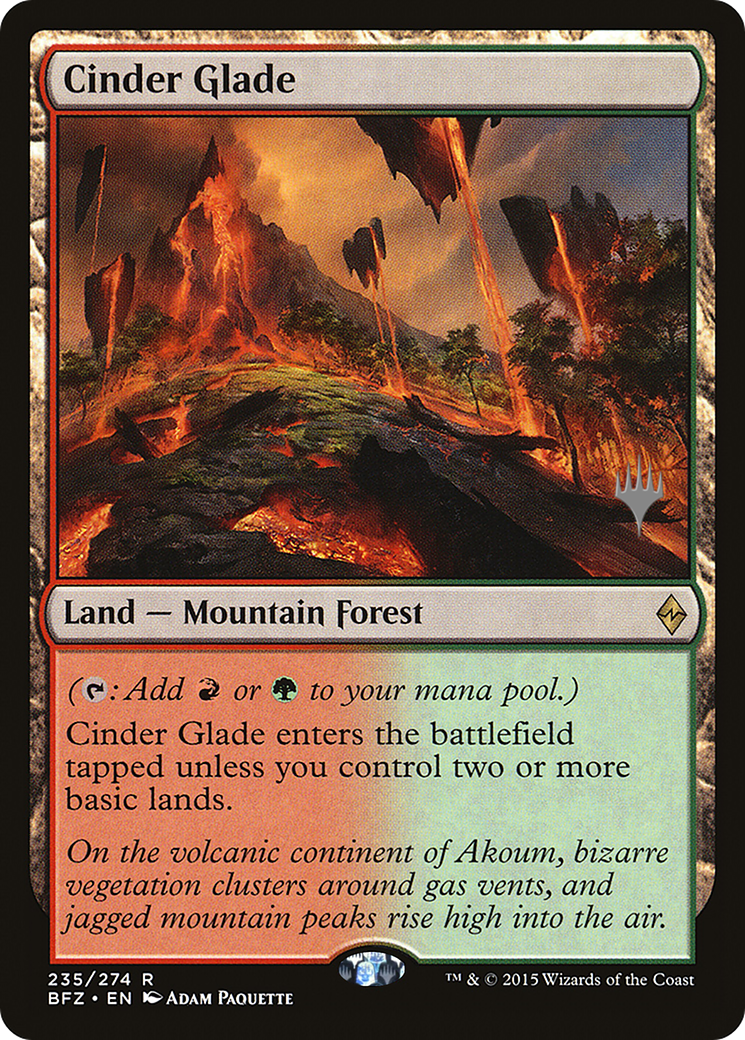 Cinder Glade (Pack promotionnel) [Bataille pour Zendikar Promos] 