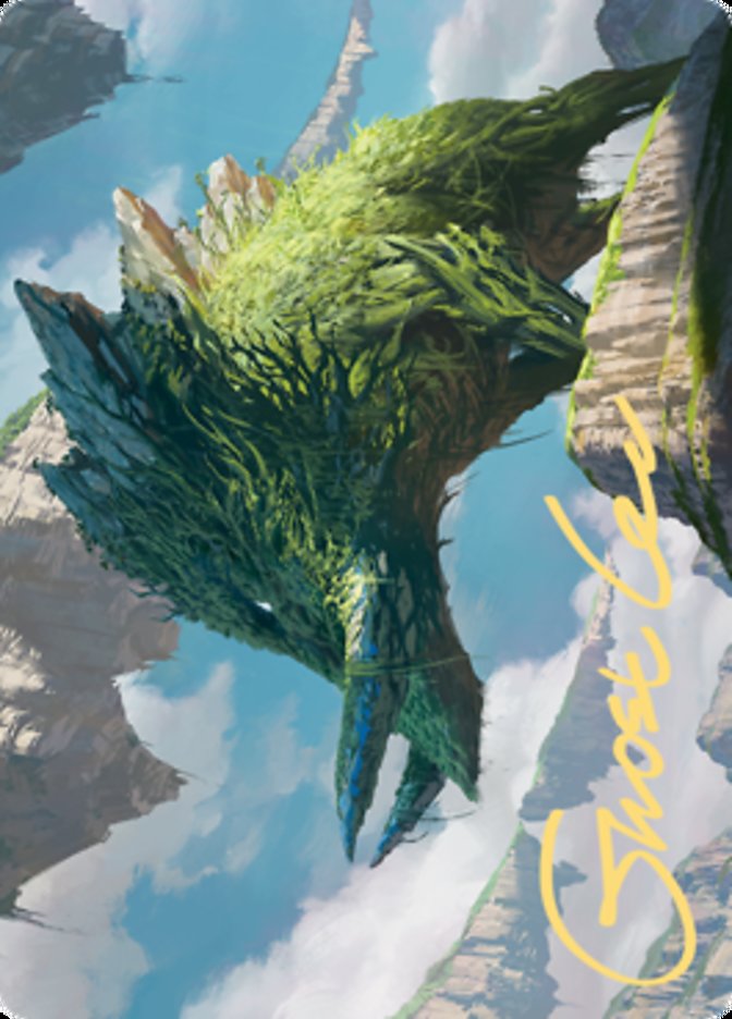 Yasharn, carte d'art Implacable Earth (signature estampillée or) [Zendikar Rising Art Series] 