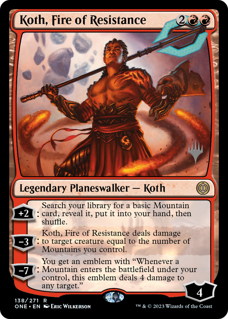Koth, Feu de la Résistance (Pack Promo) [Phyrexia : All Will Be One Promos] 