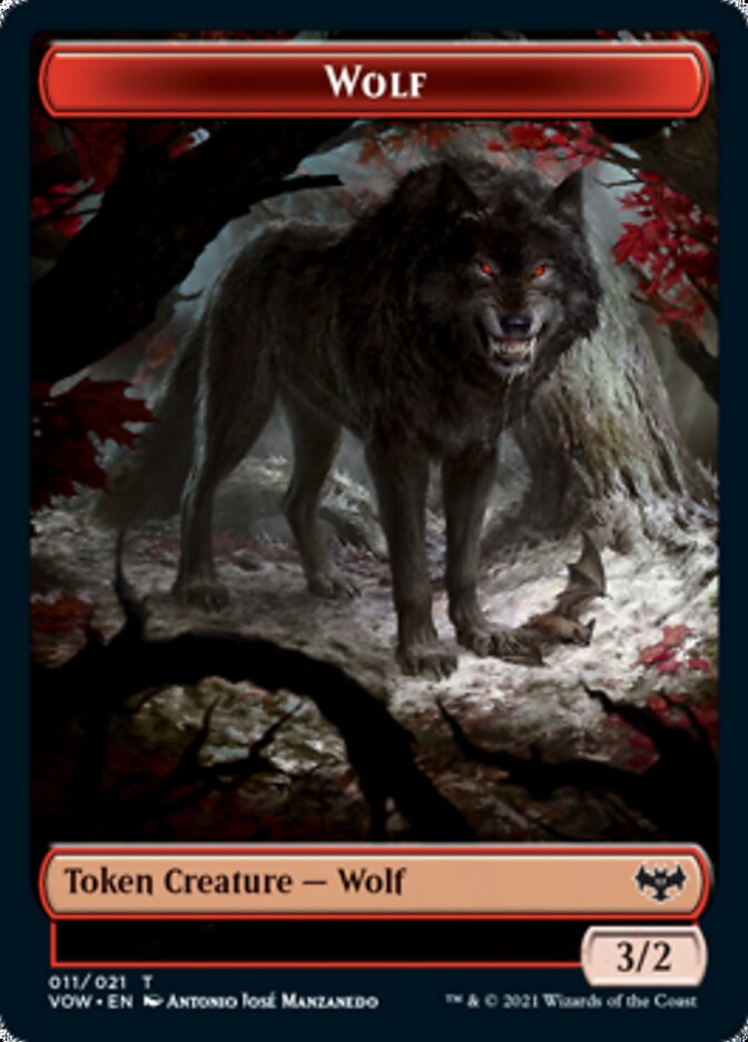 Loup (011) // Jeton trésor double face [Innistrad : jetons de vœux pourpres] 