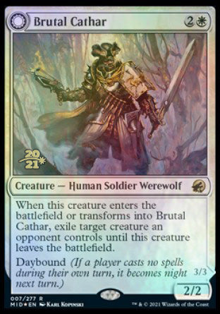 Brutal Cathar (PRE-007) - Innistrad: Midnight Hunt Promos: (Double Faced Transform) Foil