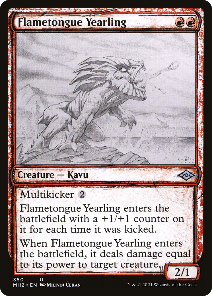 Flametongue Yearling (Croquis) [Modern Horizons 2] 